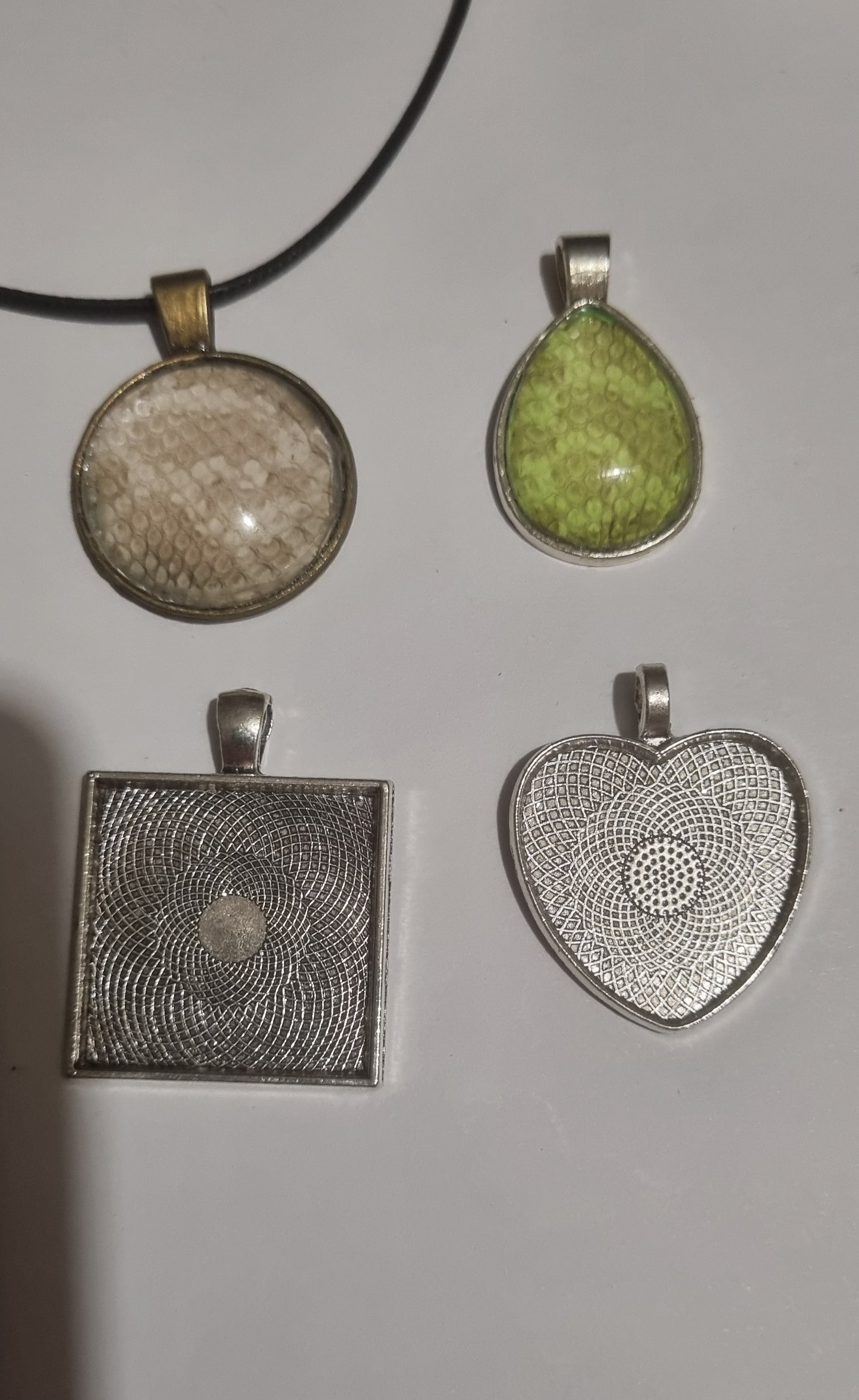 Large Handmade Snake Shed Pendants-Onyx