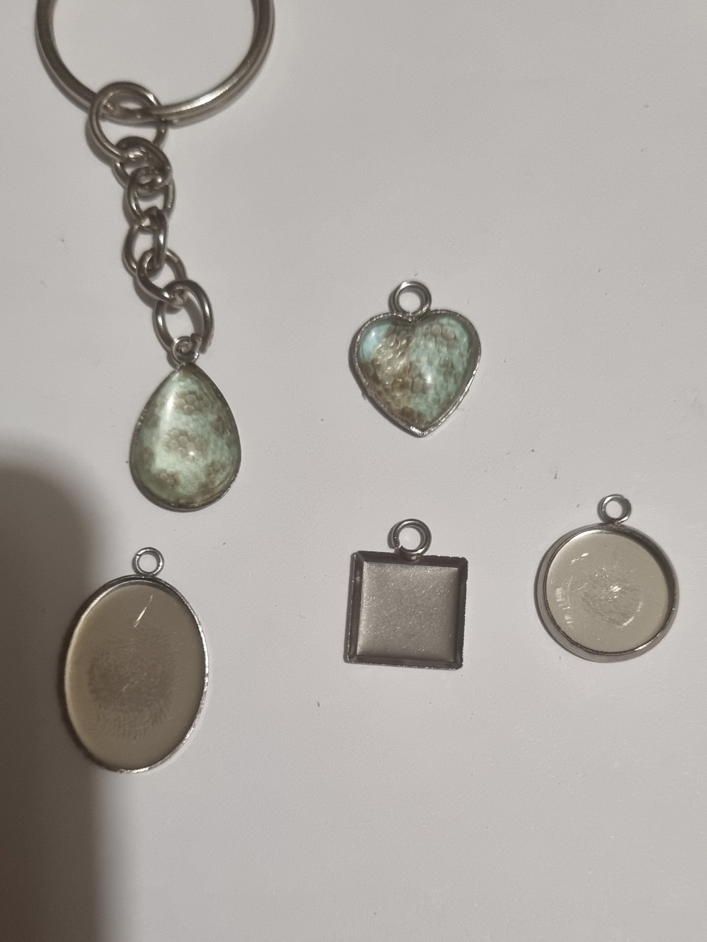 Small Handmade Snake Shed Pendants-Opal