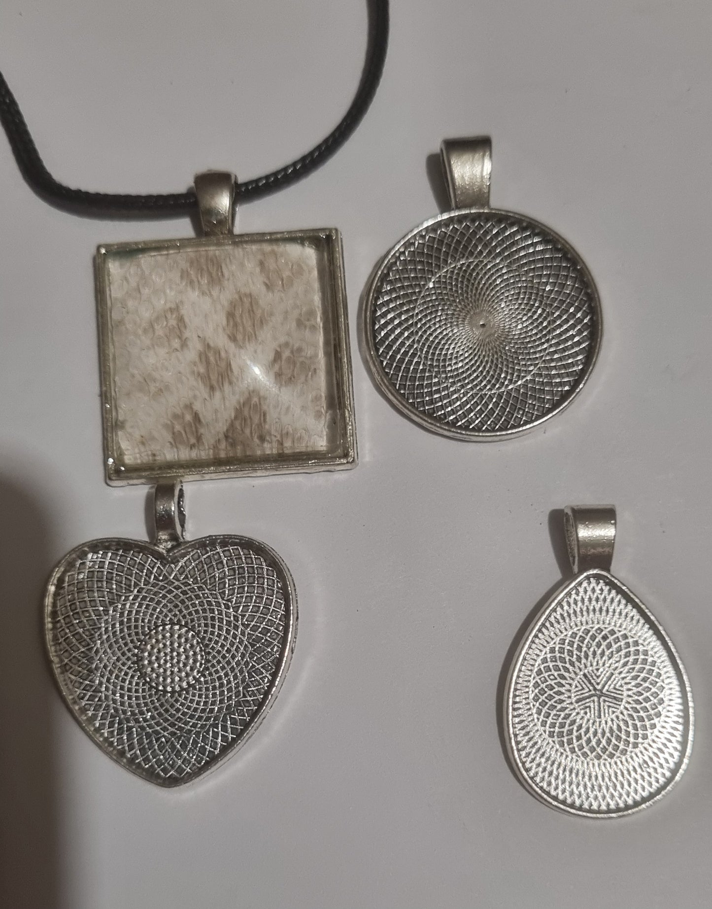 Large Handmade Snake Shed Pendants-Opal