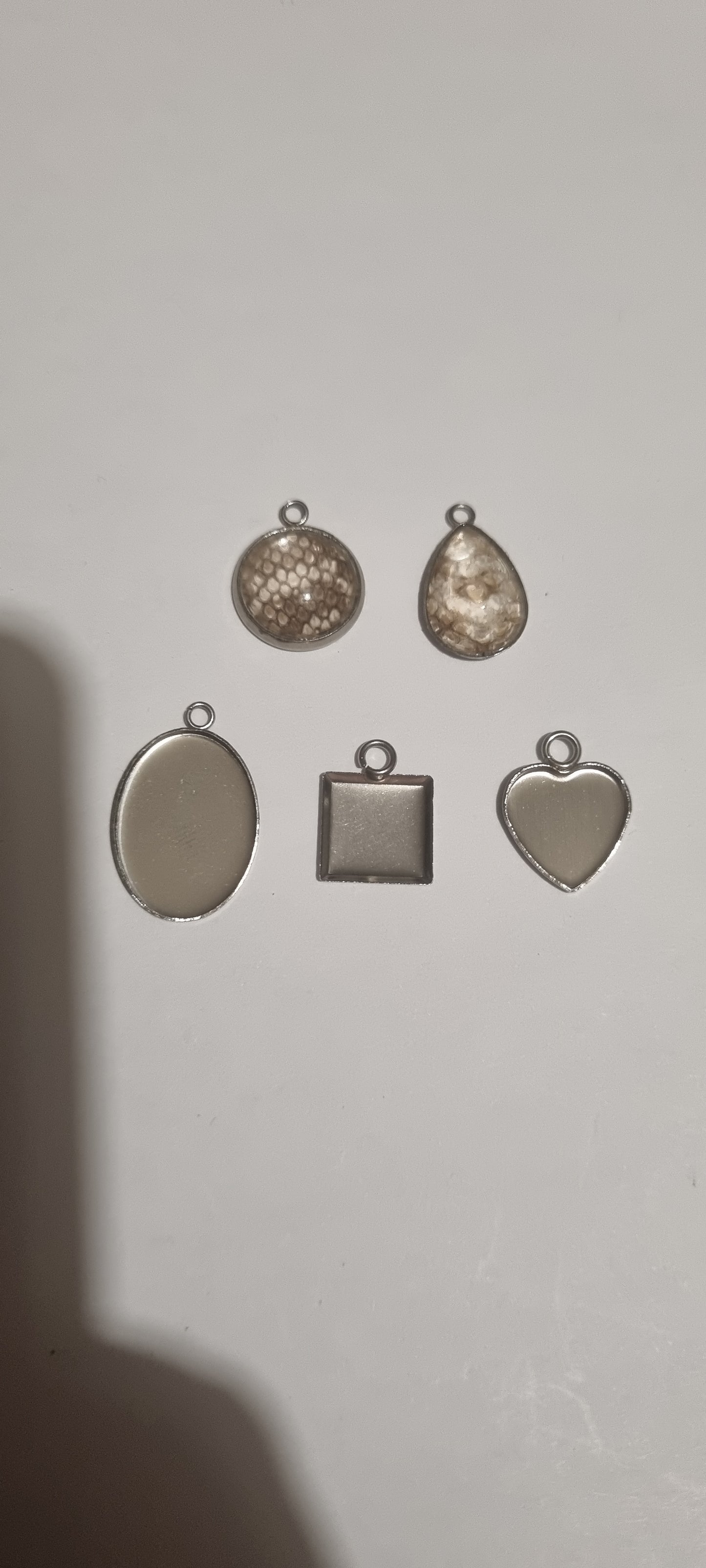 Small Homemade Snake Shed Pendants-Onyx