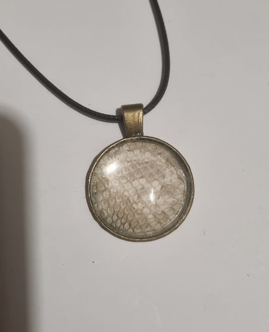 Large Handmade Snake Shed Pendants-Onyx